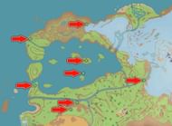 A map of all eight locations (Image via Game Freak)